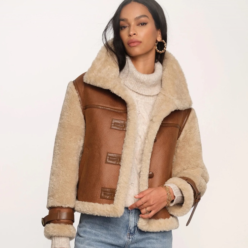 Heartloom Tan and Cream Teddy Jacket